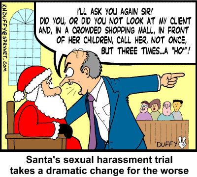 Santa in trial for saying "Ho" 3 times