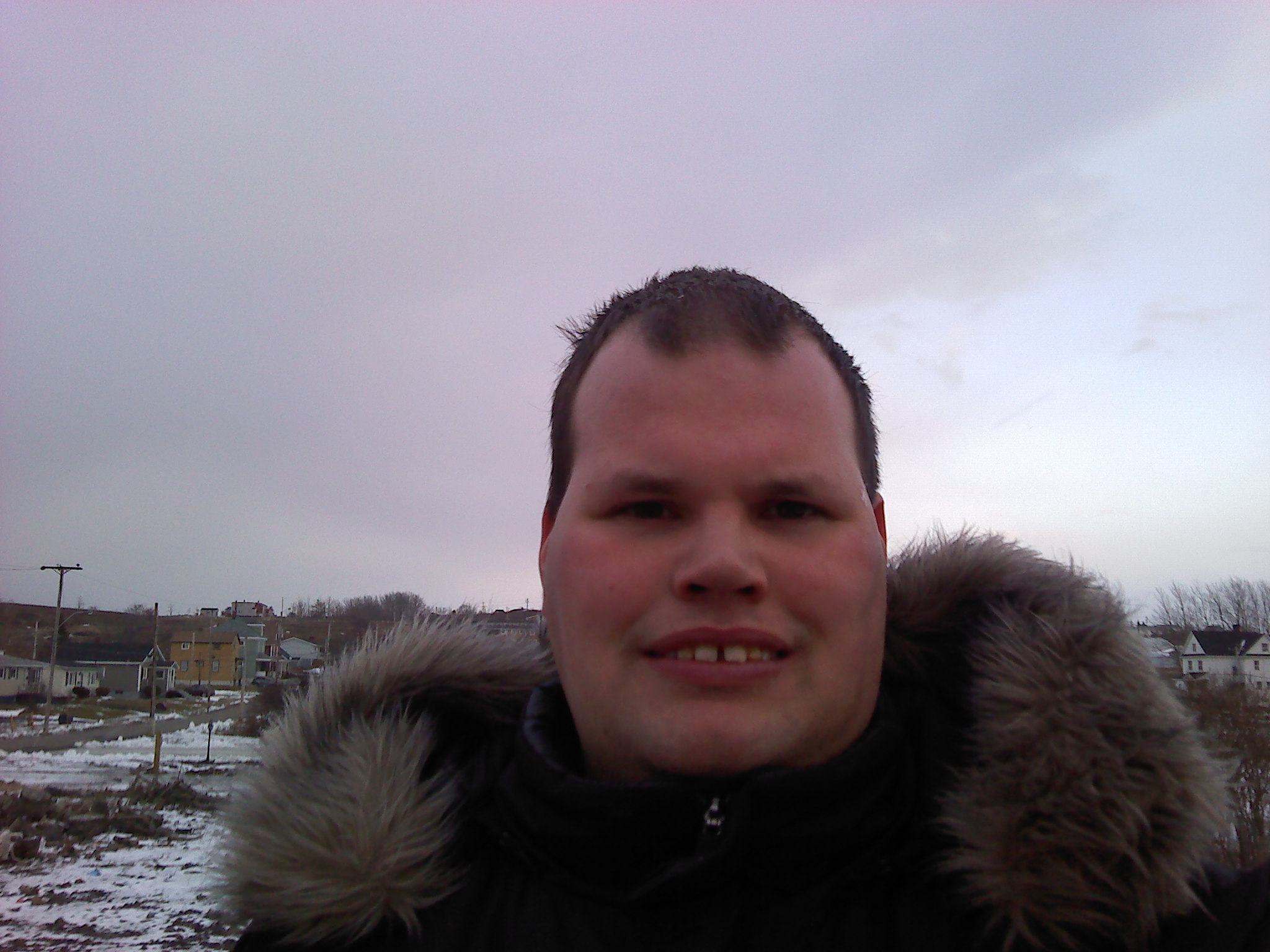 Frankie MacDonald is walking in the cold today.