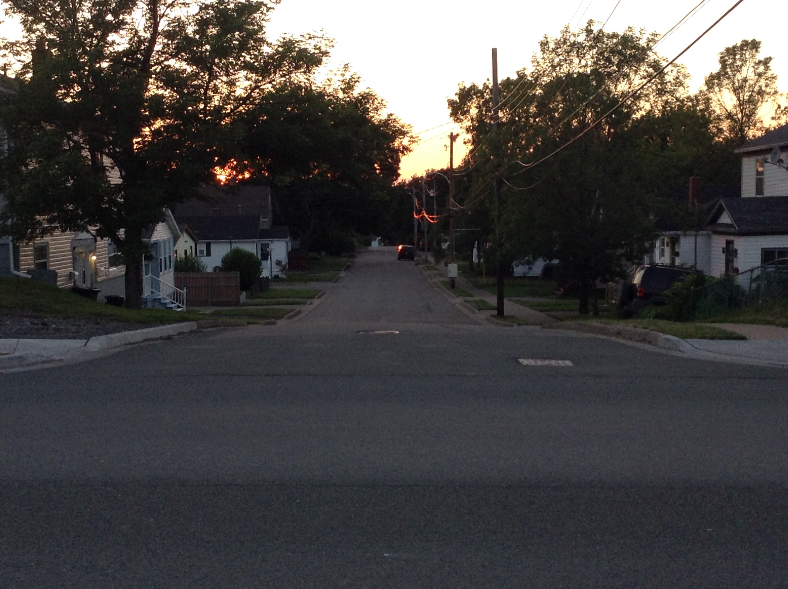 Dacre Street is one of the Side Streets in Sydney Nova Scotia and it is Just off Alexandra Street during the Sunset.