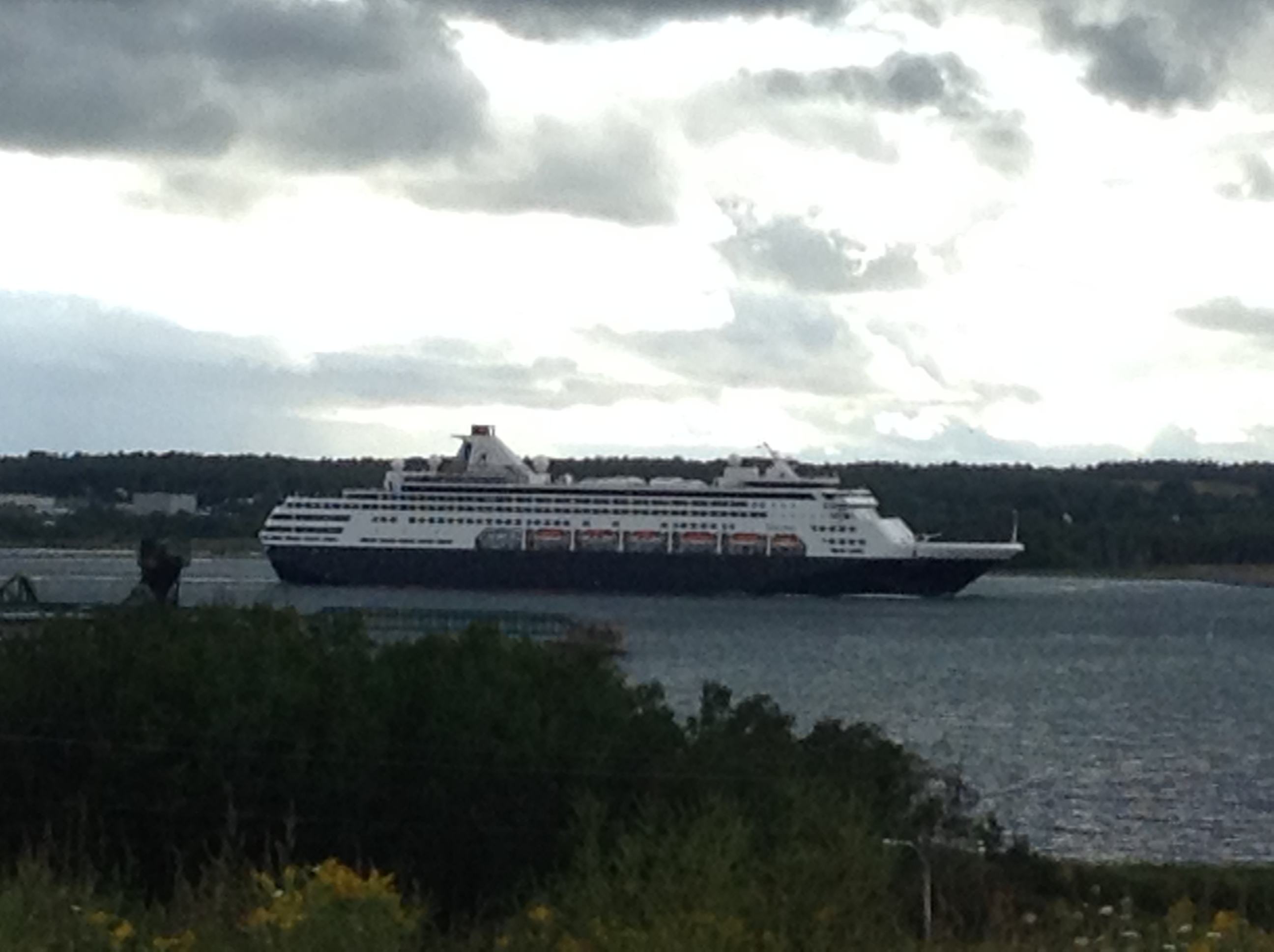 Cruise Ship just Leaving Sydney Nova Scotia during Late Tuesday Afternoon Coming from the Sydney Marine Terminal.