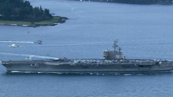 The USS Ronald Reagan Carrying An Odd Looking Cargo
