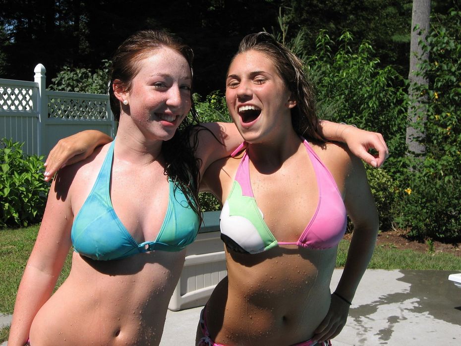 Two bikini clad girls