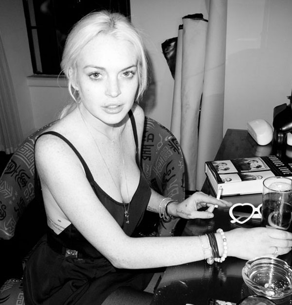 Lindsey Lohan Trying The Black And White Artsy Route