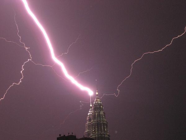 Incredible Shots of Skyscrapers Being Struck by Lightning