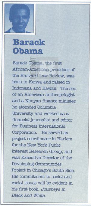 Obama's Literary Agent in 1991 Booklet: 'Born in Kenya and raised in Indonesia and Hawaii'