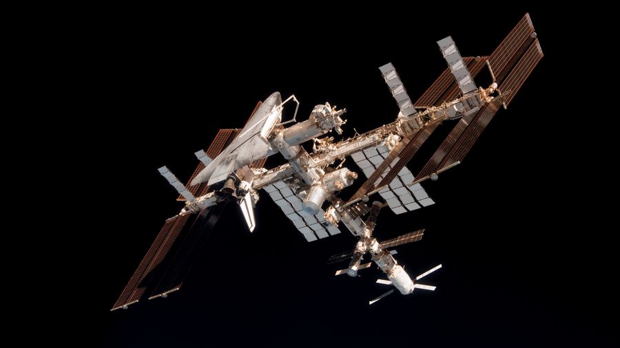 Picture Of The Space Shuttle Docked With The International Space Station