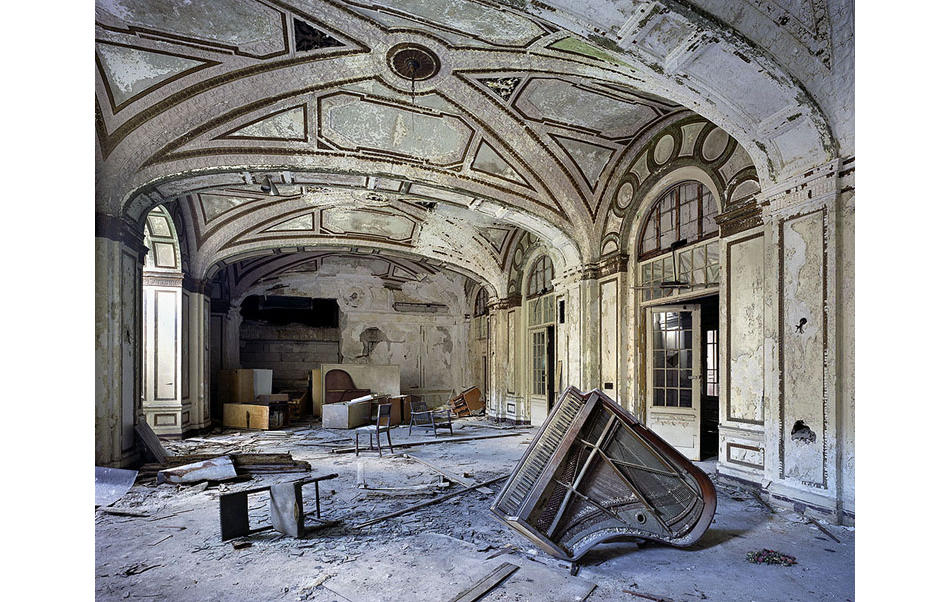 The ballroom of the 15-floor art-deco Lee Plaza Hotel, an apartment building with hotel services built in 1929 and derelict since the early 1990s