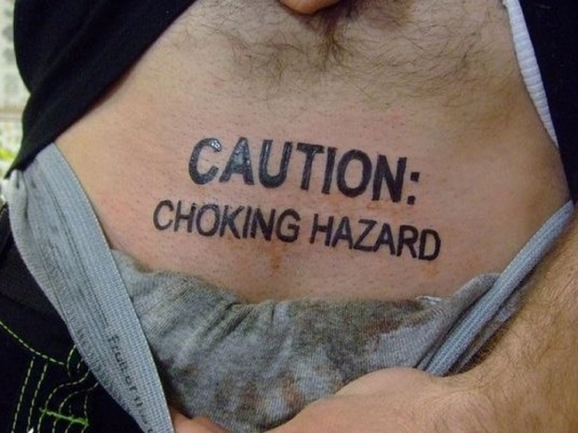 tattoo - Caution Choking Hazard