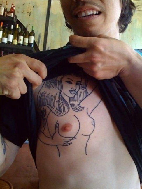 boobs tattoo men