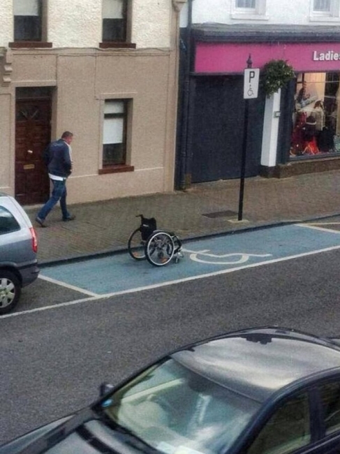 wheelchair parked meme - Ladie