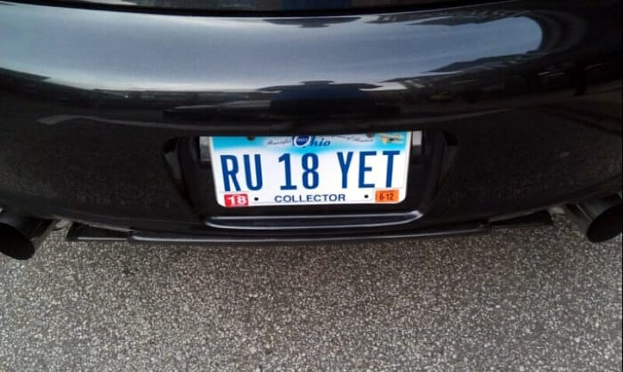 funny license plates - Ru 18 Yet 58. Collector 12
