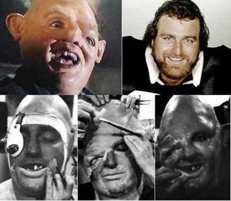 John Matuszak becoming Sloth, in the movie The Goonies in 1985