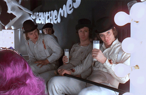 30.A Clockwork Orange: Korova Milk Bar is named after the Russian word for cow. Moloko written on the wall means milk.