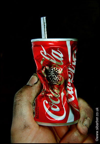 A crackpipe improvised from a Coke tin.....if you yearn for the days when Coca Cola really had cocaine in it.