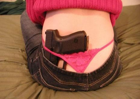This is a unique way to carry a pistol. 