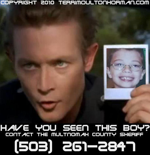 The Terminator 2 Kyron Horman Missing Child Awareness picture for helping find missing child Kyron Horman last seen in Portland.