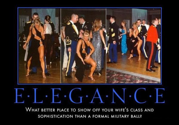 Maybe it's not such a good idea to showcase your trophy bride, ex stripper, at the Generals ball.
