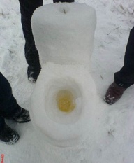 If u think this isn't a snow man stfu. its a snowman toilet and on relieved himself in it already.