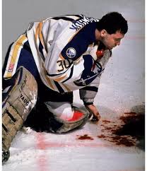 Clint Malarchuk suffered had an unfortunate incident when a blade cut his throat open.