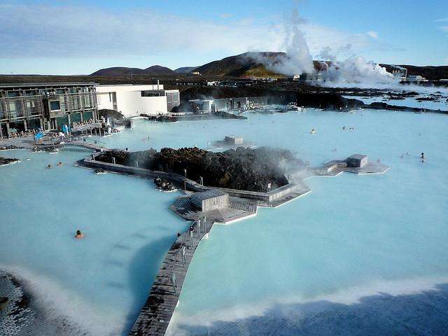 "Blue Lagoon Geothermal Spa." Iceland. measures 5,000 square meters.