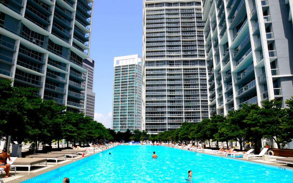 "Icon Brickell." Florida. Pool and hot tub combine to measure over 300 feet long.