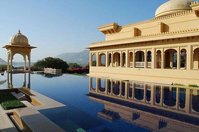 "Oberoi Udaivilas." India. Stretches across the entire length of the 87 room resort.