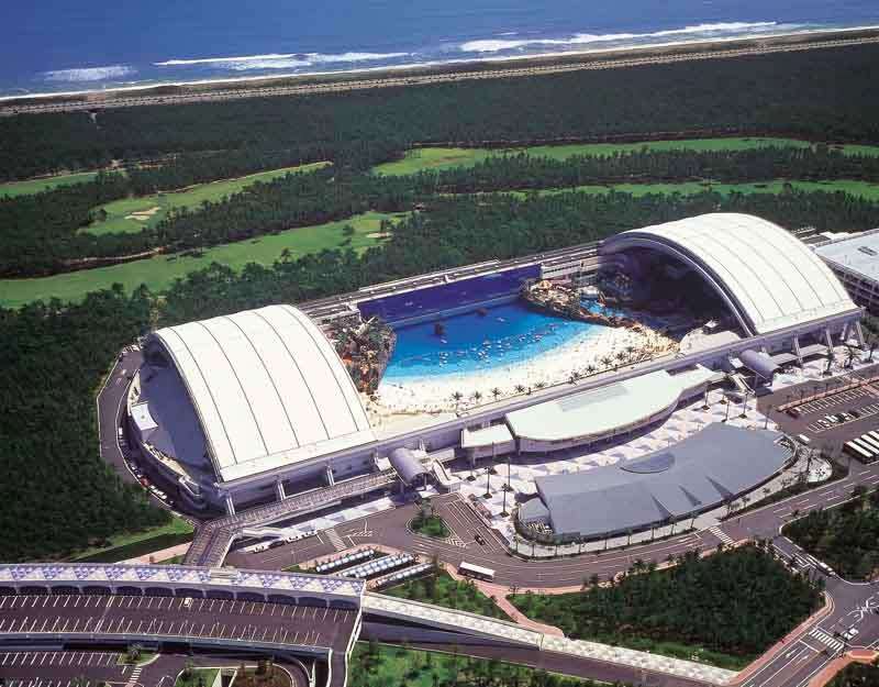 "Ocean Dome." Miyazaki, Japan.  largest indoor pool at 300 meters long and 100 meters wide.