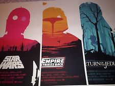 Olly Moss Star Wars Trilogy set of 3 posters signed by artist $7,350