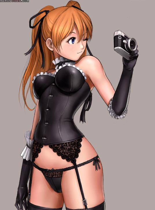 Asuka in a sexy outfit.