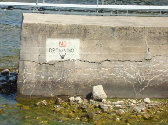 Persons who drown in this area will be fined $5,000.