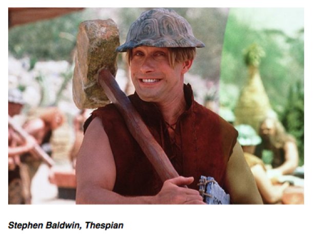 Flintstones - Barney Rubble: kind of boring other than having the hotter cartoon wife, betty. I just liked the caption on this pic of the kooky Christian Baldwin brother from the live action flop.