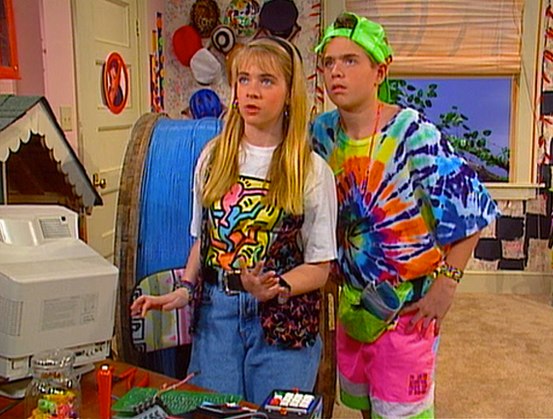 Clarissa Explains it All - Sam: Sam lived next door and had a weird guitar riff that played every time he climbed through the window. Yes, this is how all kids dressed at that time.