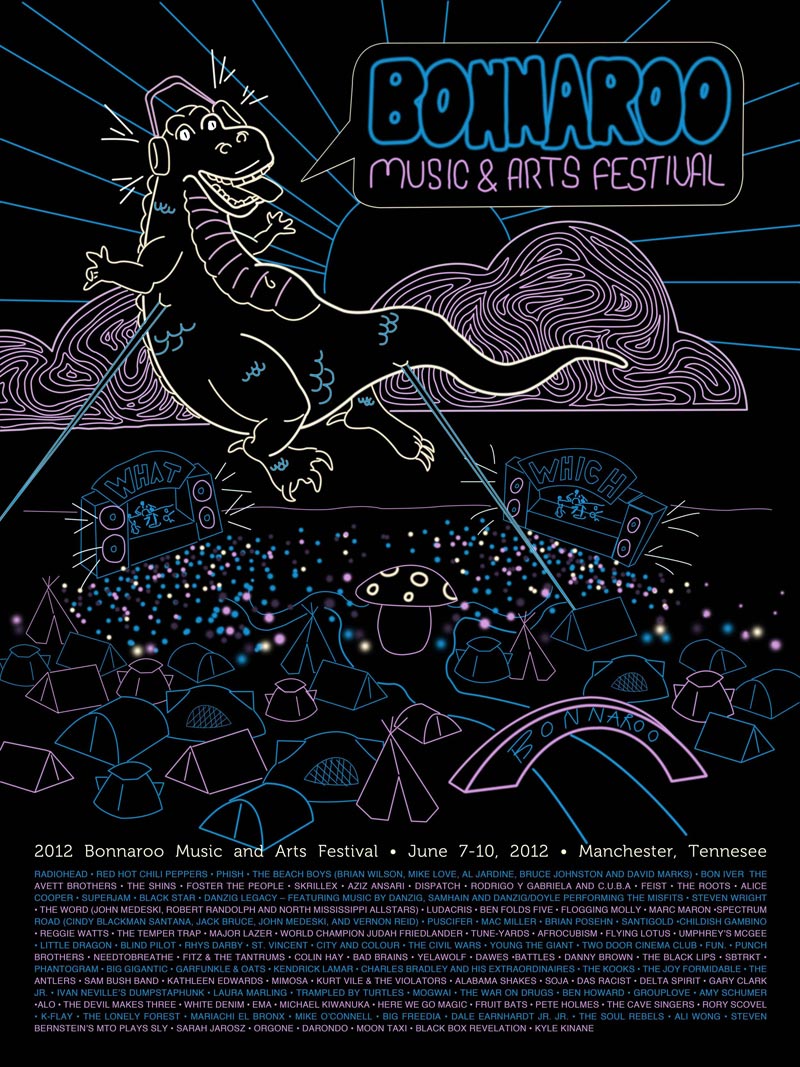 This is my entry for the 2012 poster design contest. The idea for the dinosaur came from the giant dinosaur that String Cheese Incident flew through the crowd last year. vote here: http://www.facebook.com/artinstitutes?sk=app_321078081298129