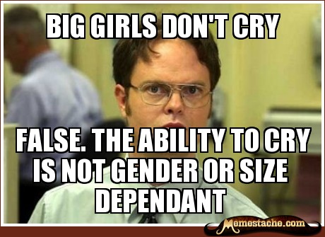 photo caption - Big Girls Don'T Cry False. The Ability To Cry Is Not Gender Or Size Dependant Momestache.com