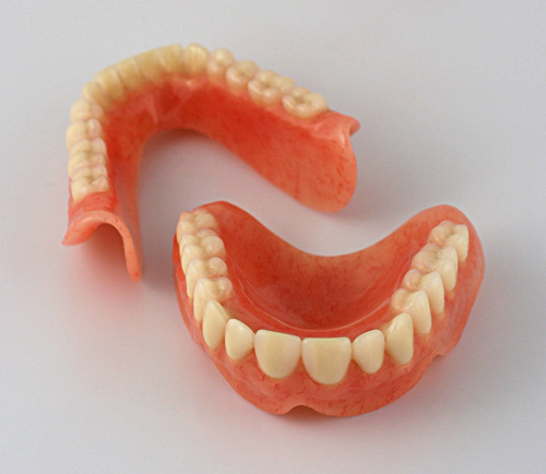 false teeth, upper an lower set