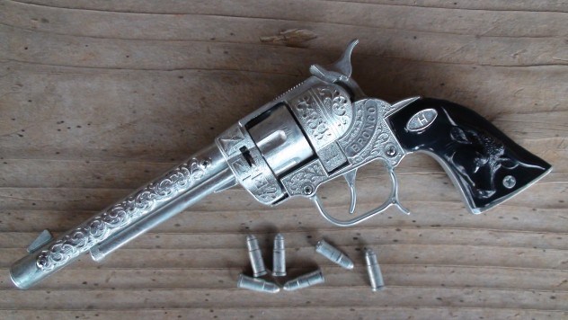 Cap guns have a history that predates the American Civil War. In 1859, the J  E Stevens Companya toy manufacturer that specialized in the production of cast-iron toysreleased a firecracker pistol similar in design to the modern-day cap gun.