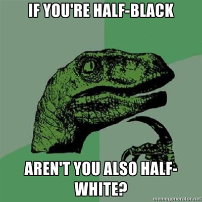 If you're half-black, aren't you also half-white?
