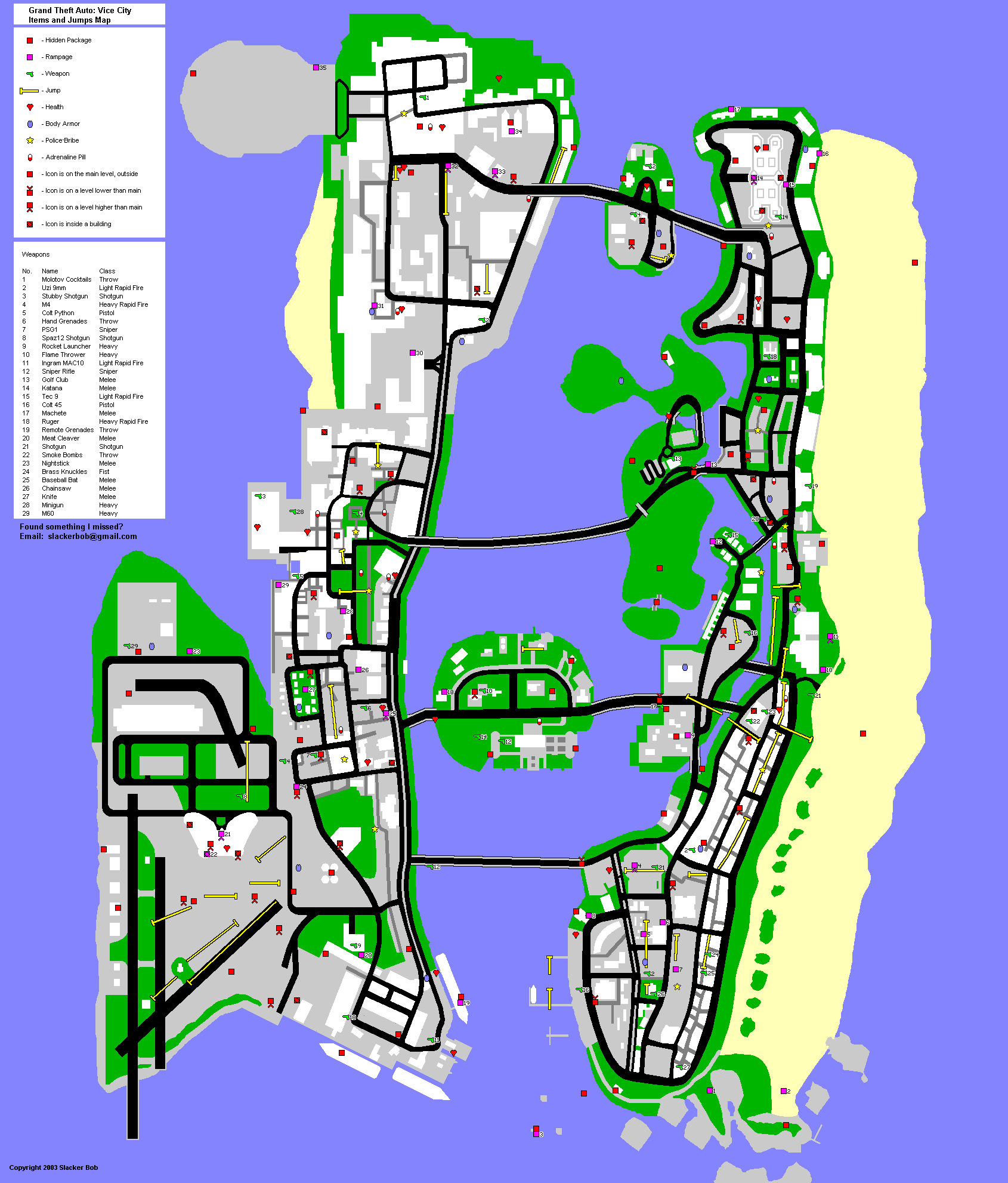 vice city hidden package map