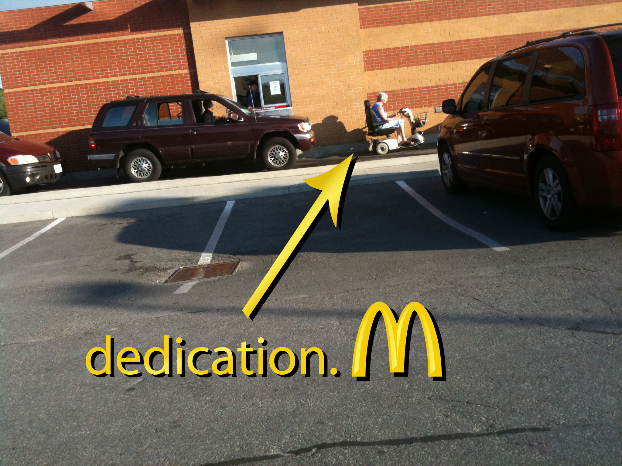 Walking out of MickeyD's and thats what i saw. 
she's lovin' it.