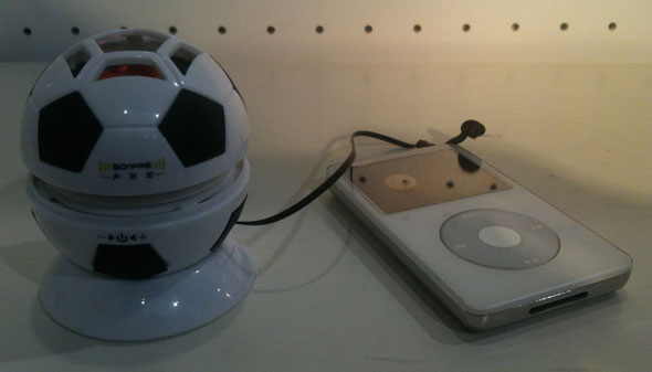 It's a soccer ball. It's a speaker. Perfect for kicking out the jams. (Get it?!? We kill ourselves.)