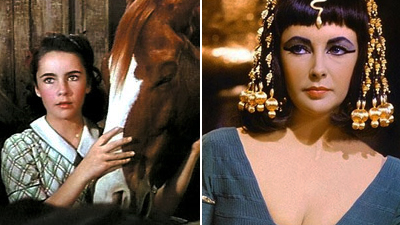 Elizabeth Taylor Hard to imagine the fabulously over-the-top 77-year-old icon was once a child star, but there it was: baby-faced Liz cuddling up to a border collie in 1943's Lassie Come Home and a prized horse in 1944's National Velvet. Her adult career is legendary, of course, with two Best Actress Oscars, star turns in Cat On A Hot Tin Roof, Who's Afraid of Virginia Woolf? and Giant; not to mention an infamously stormy marriage to Richard Burton and a collection of husbands almost as long as her list of film credits.