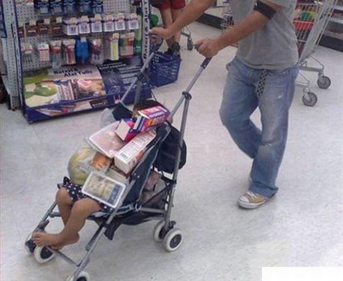 He'd have more room if it was empty, but, if empty he wouldn't even need the stroller he could ju......ahh nevermindfuckit.