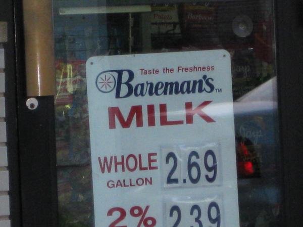I saw this sign in the window at a gas station in Orland Hills, Illinois.