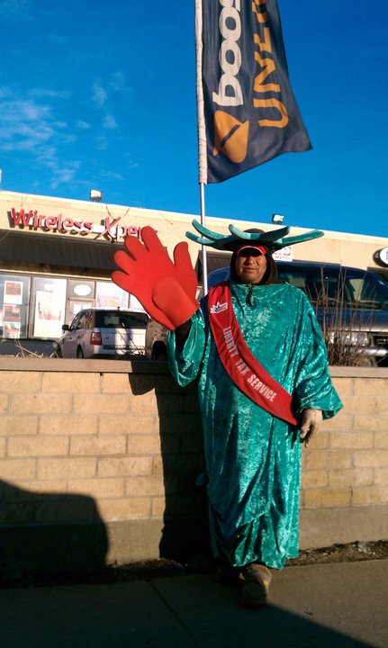 I saw this Mexican Statue of Liberty in Joliet, Illinois.