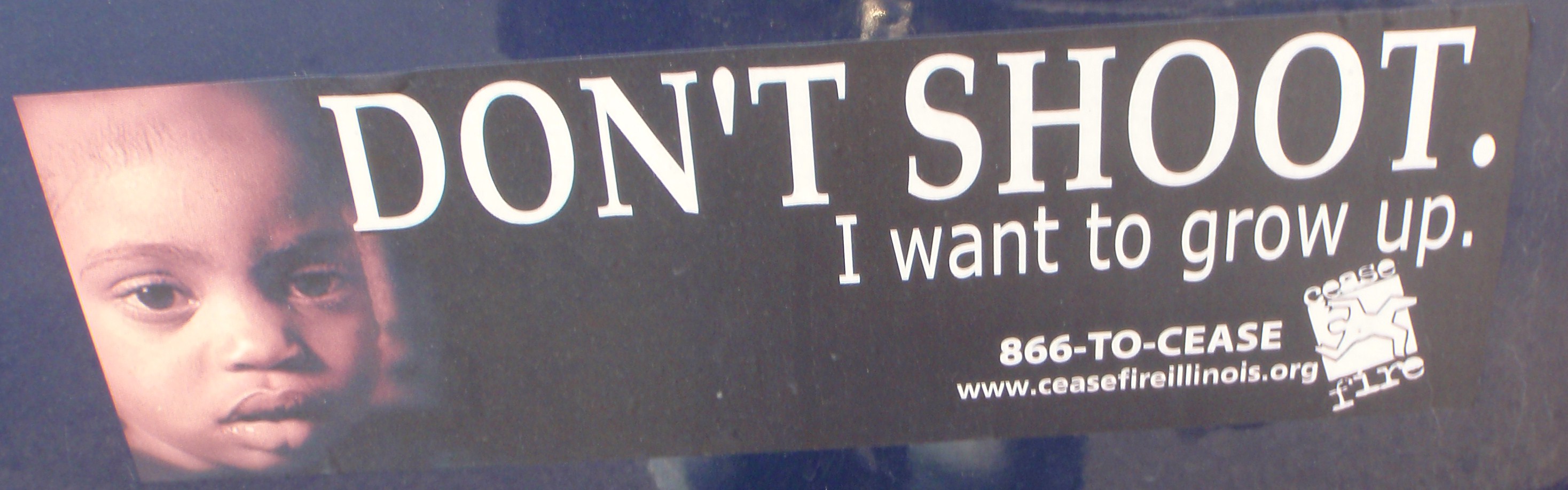 I saw this bumper sticker on a car in the parking lot of the Walmart in Orland HIlls, Illinois.