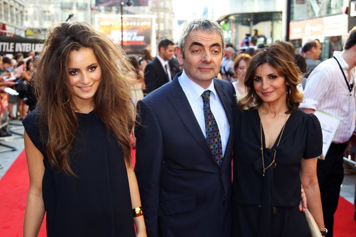 Rowan Atkinson Mr. Bean with his Wife and Daughter