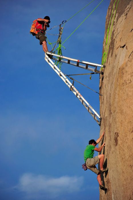 The Secret To Photographing Rock Climbing Is A Ladder