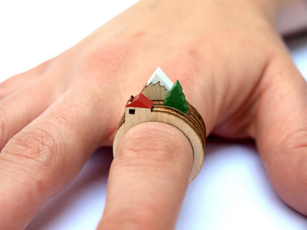 Landscape Wooden Ring