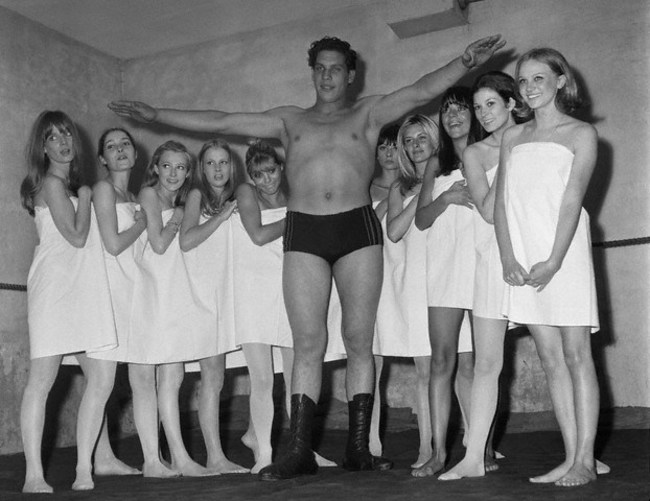 Andre the Giant, 19, during a Paris Fashion Show. [1966]