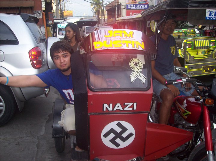 Crazy Filipino tricycle driver that apparently likes Nazis!